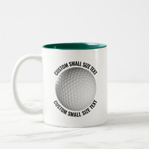 Golf Ball & Small Text HUNTER GREEN 11oz Custom Two-Tone Coffee Mug