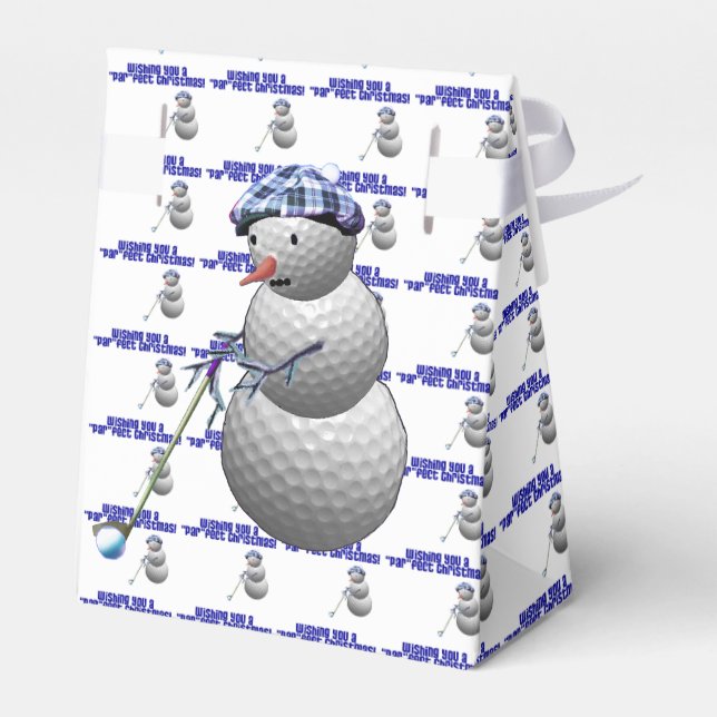 Golf Ball Snowman Christmas Favor Box (Back Side)
