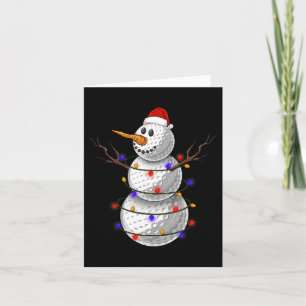 Golf Ball Snowman Christmas Lights Funny Snowman S Card