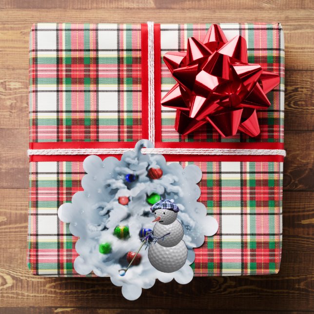 Golf Ball Snowman Christmas Ornament Card (Insitu (Gift))