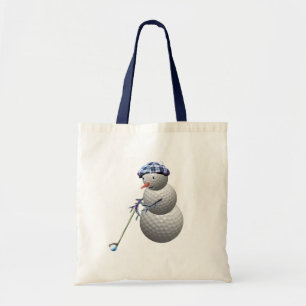Golf Ball Snowman Christmas Tote Bag