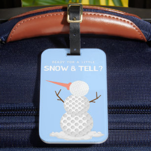 Golf ball Snowman Luggage Tag