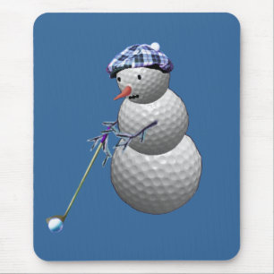 Golf Ball Snowman Mouse Pad