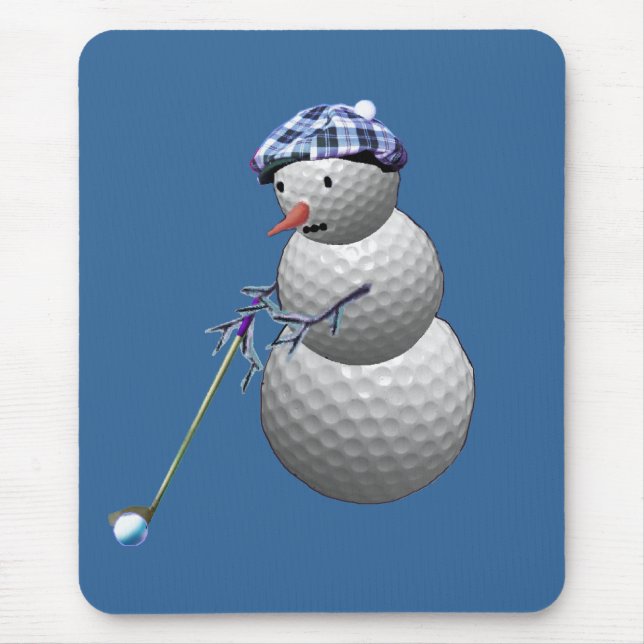 Golf Ball Snowman Mouse Pad (Front)