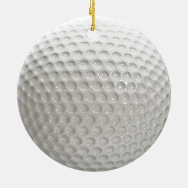 Golf Ball Sport Ceramic Ornament (Back)