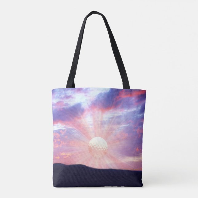 Golf ball sunrise tote bag (Back)