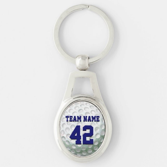 Golf Ball Team Name and Number Keychain (Front)