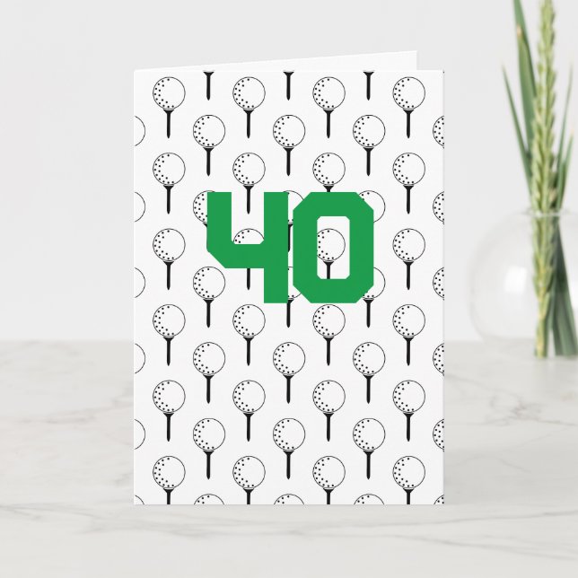 Golf Ball Tee Happy Birthday AGE Sports Modern Card (Front)