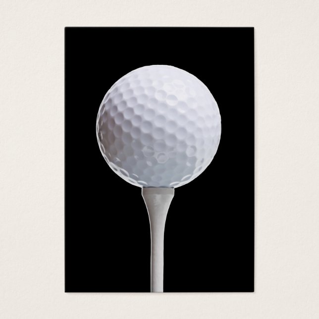 Golf Ball & Tee on Black - Customized Template (Front)
