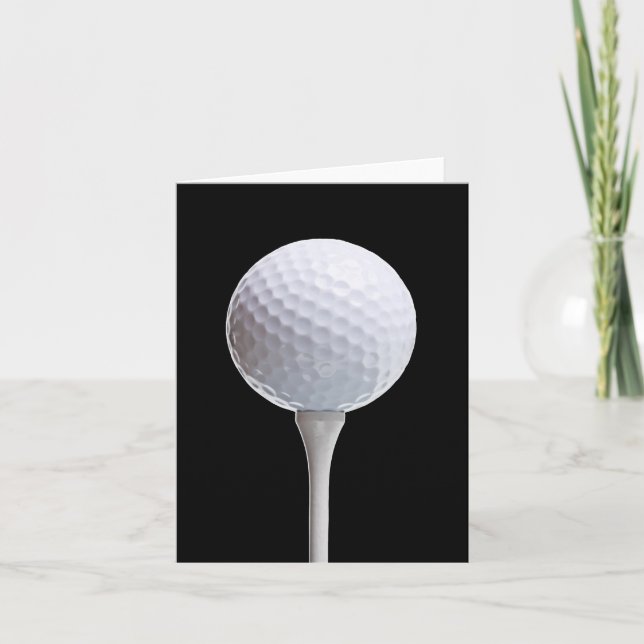 Golf Ball & Tee on Black - Customized Template (Front)