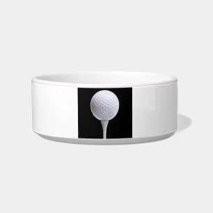 Golf Ball & Tee on Black - Customized Template Bowl