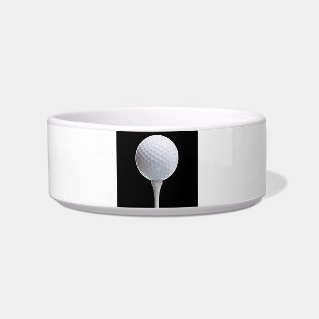 Golf Ball & Tee on Black - Customized Template Bowl (Front)