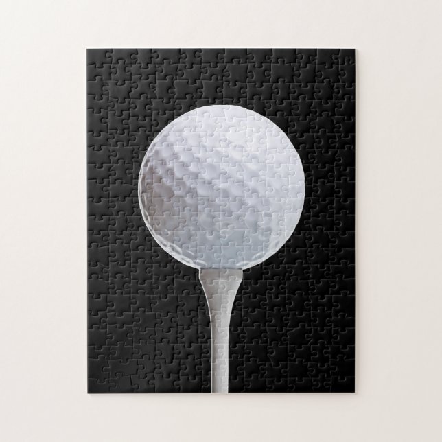 Golf Ball & Tee on Black - Customized Template Jigsaw Puzzle (Vertical)