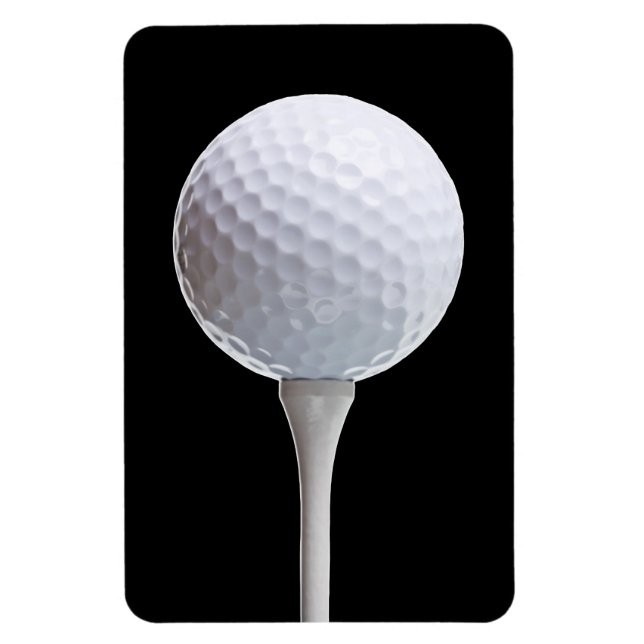 Golf Ball & Tee on Black - Customized Template Magnet (Vertical)