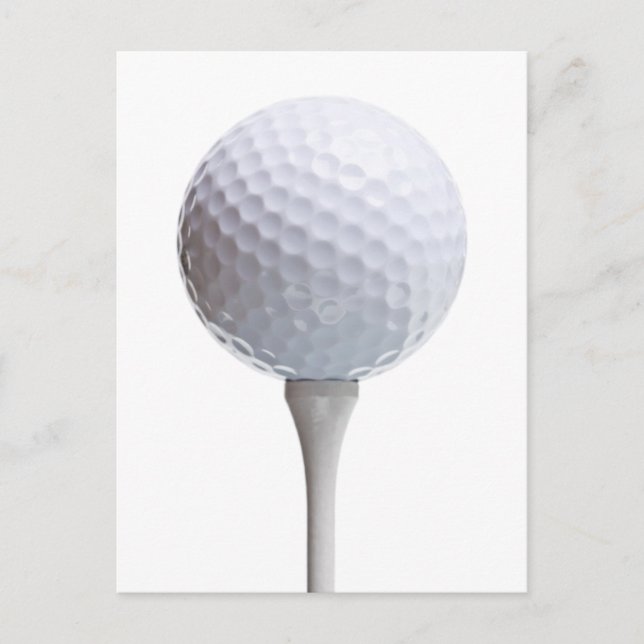 Golf Ball & Tee on White Customized Template Postcard (Front)