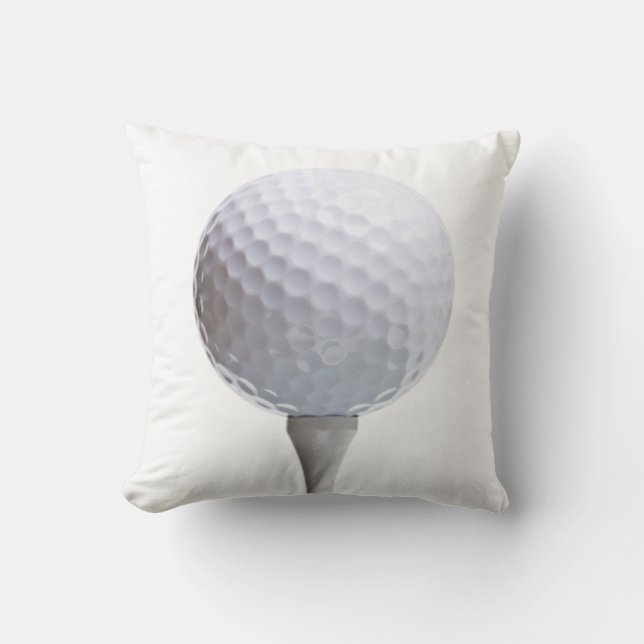 Golf Ball & Tee on White Customized Template Throw Pillow (Front)
