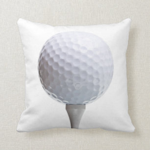 Golf Ball & Tee on White Customized Template Throw Pillow