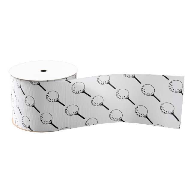 Golf Ball Tee Pattern Classic Timeless Golfing Fun Grosgrain Ribbon (Spool)