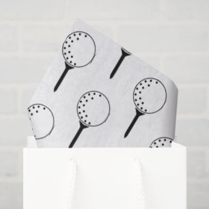 Golf Ball Tee Pattern Classic Timeless Golfing Fun Tissue Paper