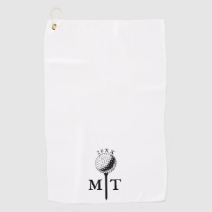 Golf Ball Tee Personalized Initial Monogram Year Towel