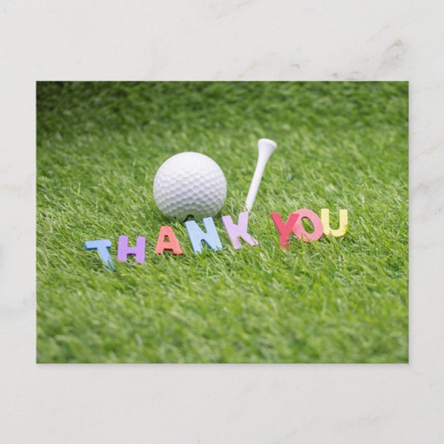 Golf ball & tee thank you Card (Front)