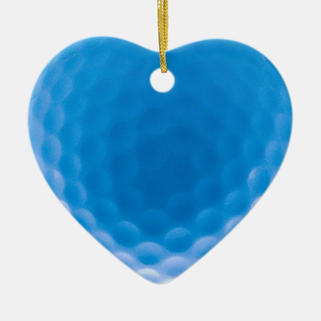 Golf Ball Texture Dimples Arctic Blue Ceramic Ornament (Front)