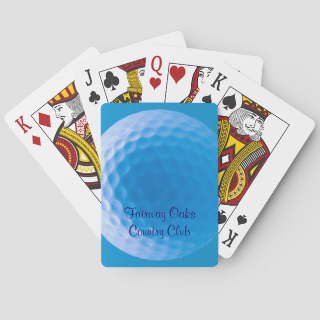 Golf Ball Texture Dimples Arctic Blue personalized Playing Cards (Back)