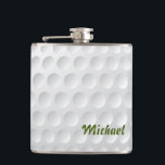 Golf ball texture. Green grass. For golfers. Funny Hip Flask<br><div class="desc">If you play golf or want to give a nice gift to a friend who loves golf - this pattern with a golf ball and a golf course is perfect for you.</div>