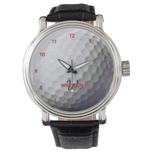Golf Ball Texture Personalized Monogram Watch