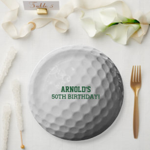 Golf Ball Texture Personalized Paper Plate