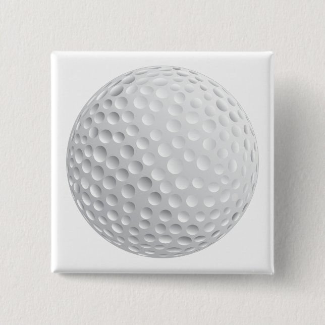 golf ball vector graphic 2 inch square button (Front)