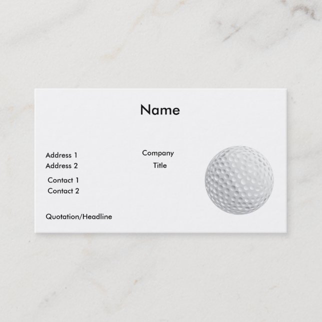 golf ball vector graphic business card (Front)