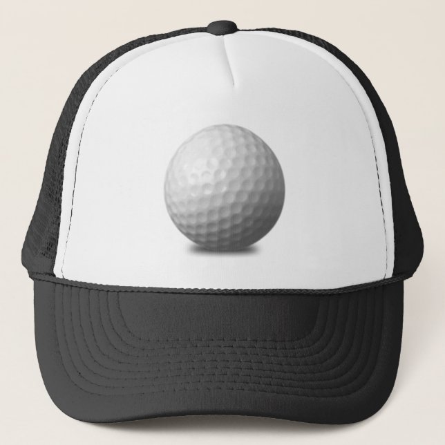 GOLF BALL VECTOR ICON GRAPHICS greens WHITE SPORTS Trucker Hat (Front)