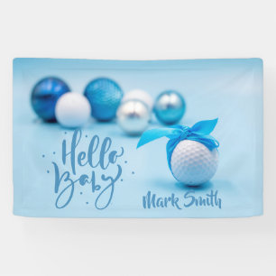 Golf ball with Blue ribbon for baby boy Banner
