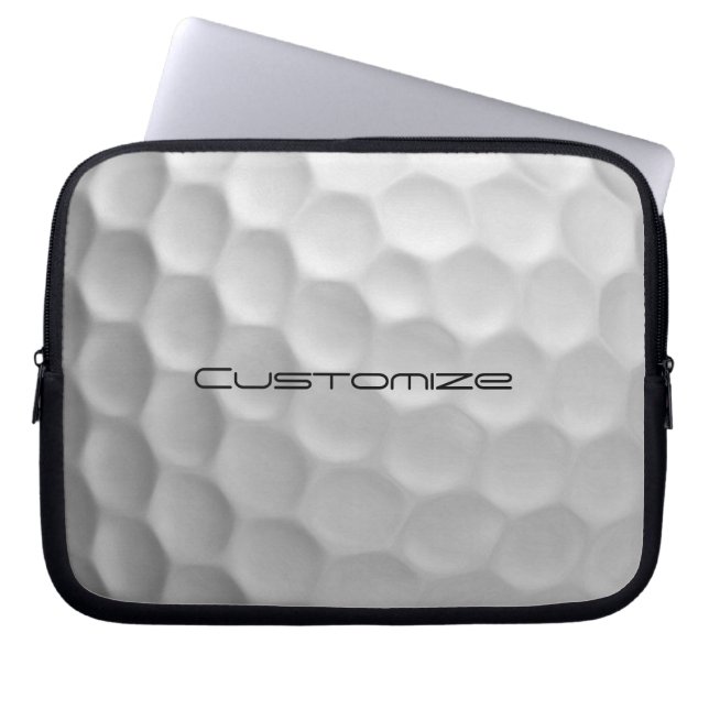 Golf Ball with Custom Text Laptop Sleeve (Front)
