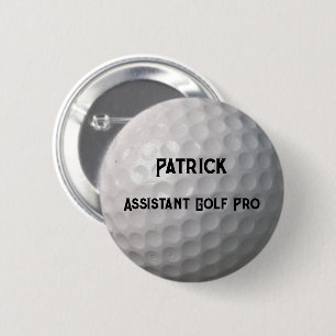 Golf Ball with Dimples Personalized Name Position 2 Inch Round Button