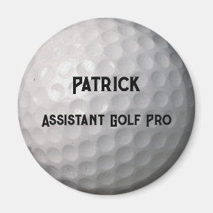 Golf Ball with Dimples Personalized Name Title Magnet