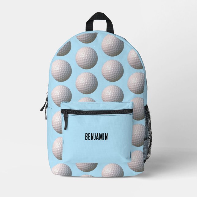 Golf Ball with Dimples Personalized Printed Backpack (Front)