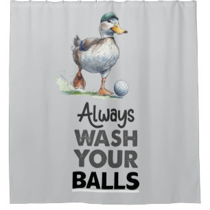 Golf ball with duck golfer always wash your balls