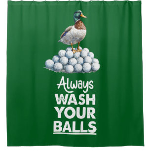 Golf ball with duck golfer always wash your balls 