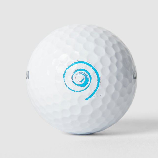 Golf Ball with Light Blue Twirl (Front)