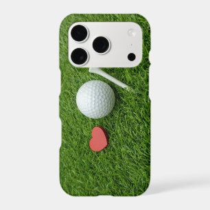 Golf ball with LOVE heart on green for golfer
