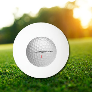 Golf Ball with Personalized Text and Number