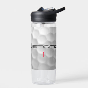 Golf Ball with Personalized Text and Number Water Bottle