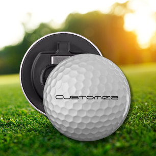 Golf Ball with Personalized Text Bottle Opener