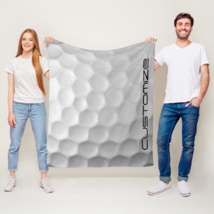 Golf Ball with Personalized Text Fleece Blanket