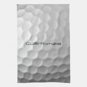 Golf Ball with Personalized Text Kitchen Towel