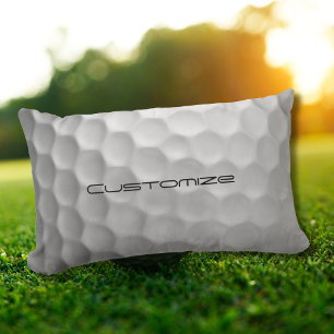 Golf Ball with Personalized Text Lumbar Pillow