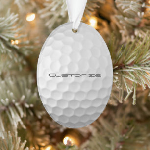Golf Ball with Personalized Text Ornament