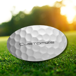 Golf Ball with Personalized Text Oval Sticker